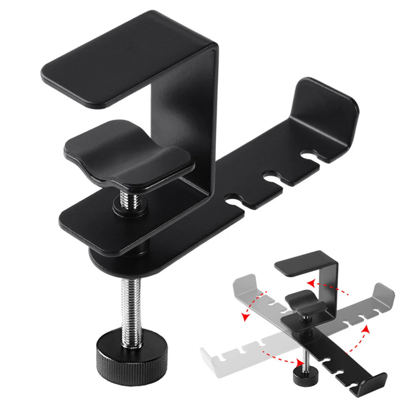 

ForOculus Quest 2 Gaming Headphone Stand Bracket 360-degree Headphone Hook Holder With Adjustable Arm Clamp Desktop Mount