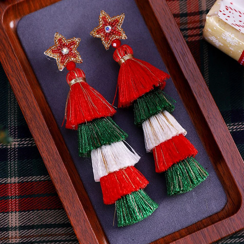 Vedawas Boho Стиль Рождественские Серьги-каффы Ручной Работы Из Бисера Элегантные