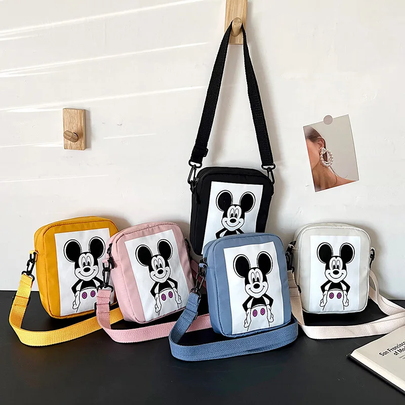 Disney Mickey Mouse Children's Crossbody Shoulder Bag Fashion High Quality Cartoon Girls' Bag Women's Crossbody Chest Bag