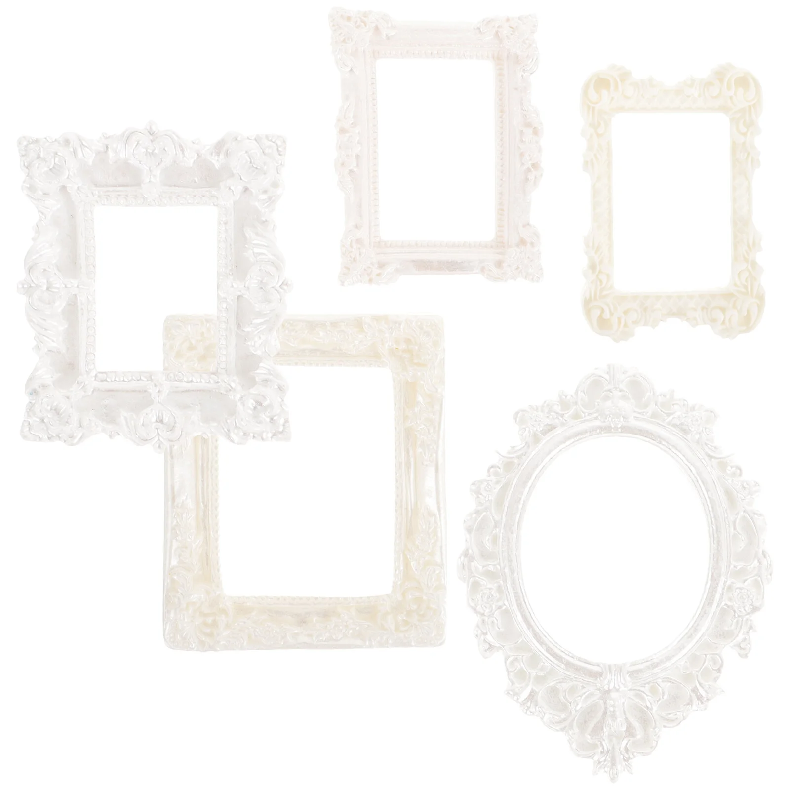 

5 Pcs House Jewelry Frames Display Unique Picture Collage Frame Vintage Small Decorative Resin Ornament Desk Top