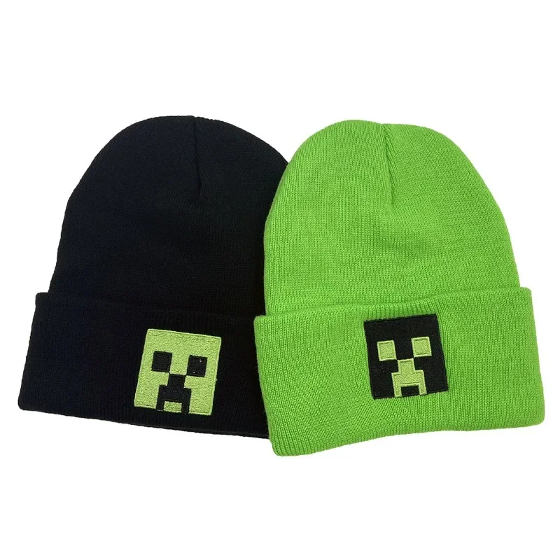 Майнкрафт шапочки Creeper вязаная шапка модная мужская и женская зимняя в стиле