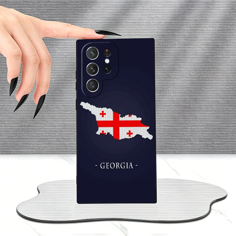 Фото Чехол для телефона с флагом Грузии для Samsung Galaxy S24 S25 S26 Ultra S23 Plus S22 S21 FE S20 + Edge, индивидуальный дизайн №4