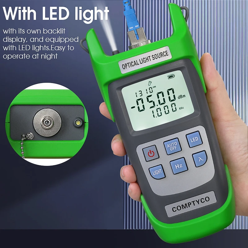 Optical Light Source 1310/1550nm Fiber Optic Laser Source Cable Tester with Optical Power Meter With LED Light Free shipping
