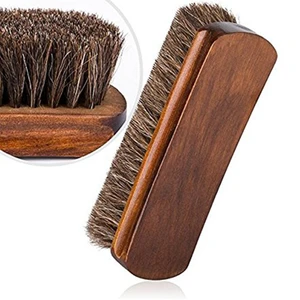 1Pc Horsehair Shoe Brush Shine Brushes Scraping Tool with Horse Hair Bristles for Boots Shoes & Othe in USA (United States)