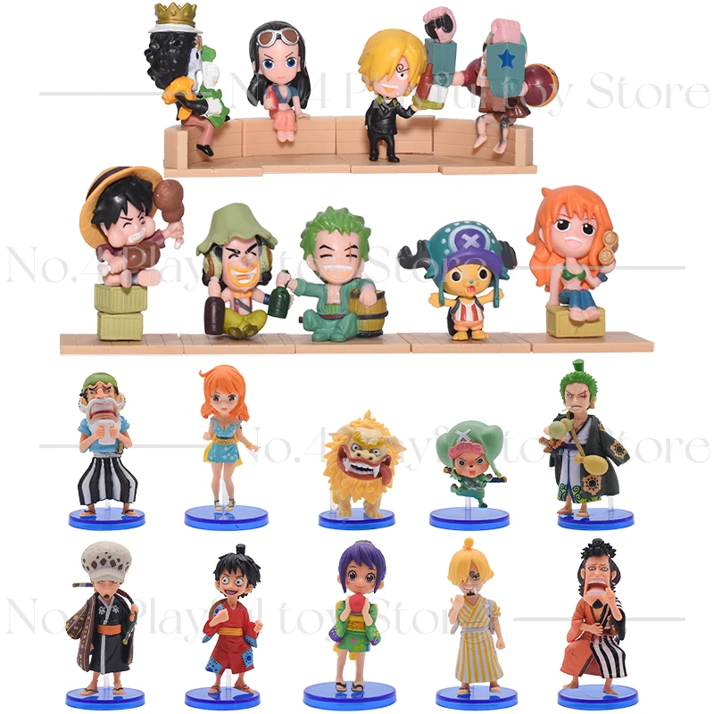 Аниме One Piece Набор статуэток Luffy Sanji Charlotte Linlin Kaidou Sakazuki черная борода Zoro Dracule Mihawk