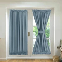 blackout french door curtains for living room privacy protection darkening thermal insulated fabric rod pocket drapes 1 piece