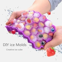 cavity ice cube tray honeycomb ice cube mold food grade flexible silicone ice molds for whiskey cocktail diy ice maker