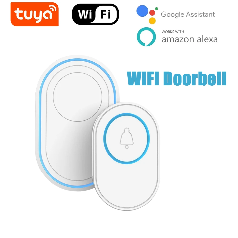 wifi tuya intelligent doorbell welcome home 433mhz door bell chime security alarm app remote control wireless smart house free global shipping
