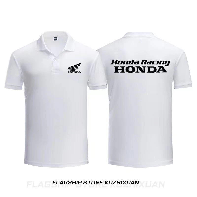 

HONDA Printed Business Casual Sports Solid Color Short Sleeve Men's Popular Lapel Cotton Quality Polo Shirt