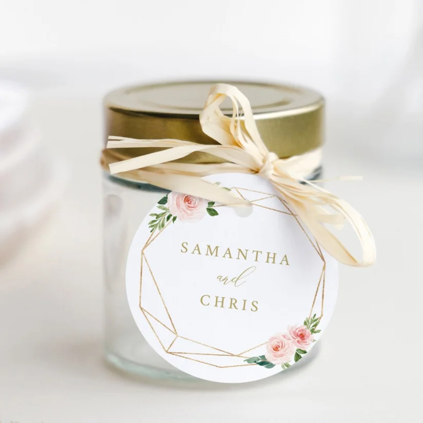 50 шт. круглый шаблон для подарочных бирок с румянами и цветами Геометрическая