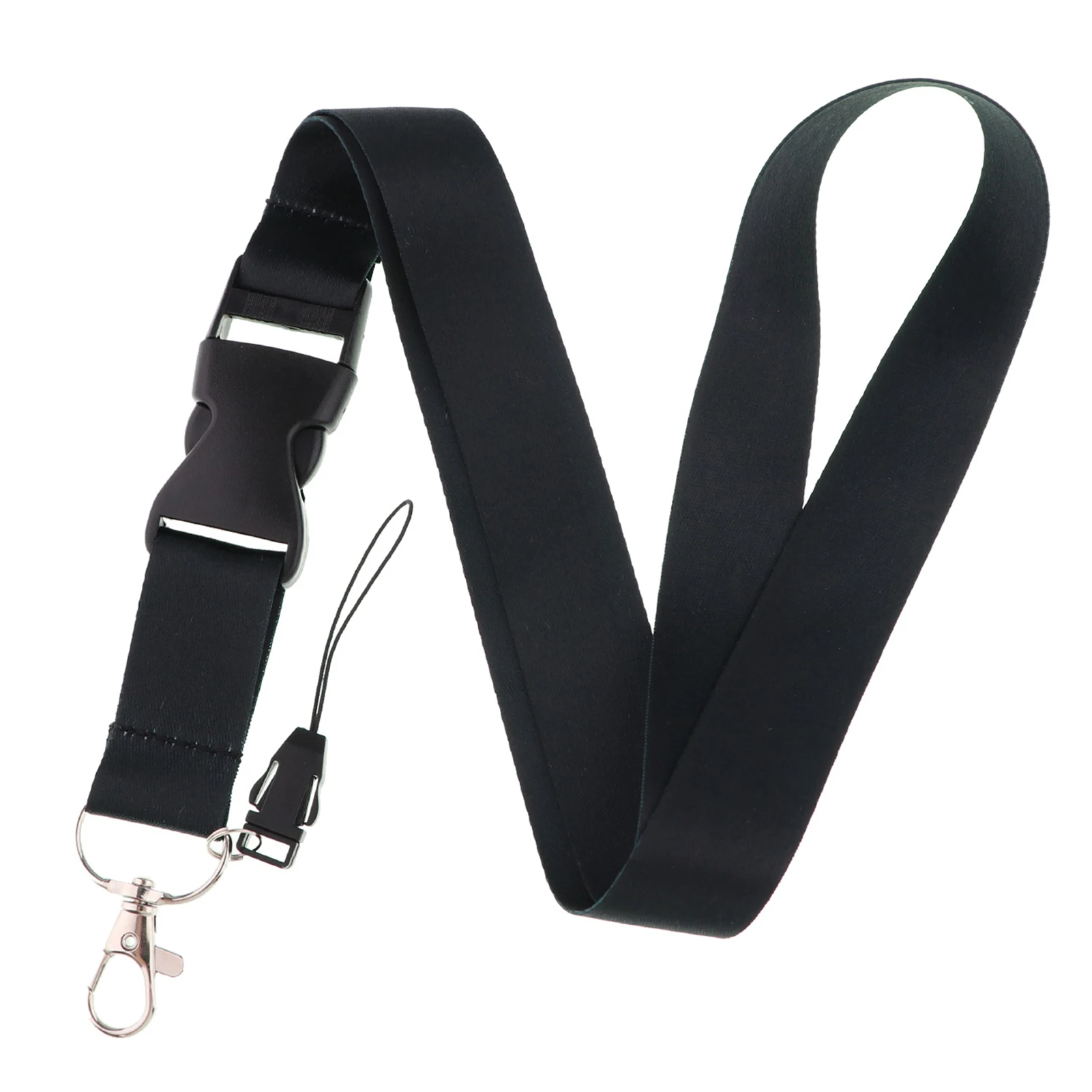 

With Lobster Clasp Mobile Phone Badge Lanyard Office Black Neck Strap Multifunction Student Keys Teacher Quick Release Buckle
