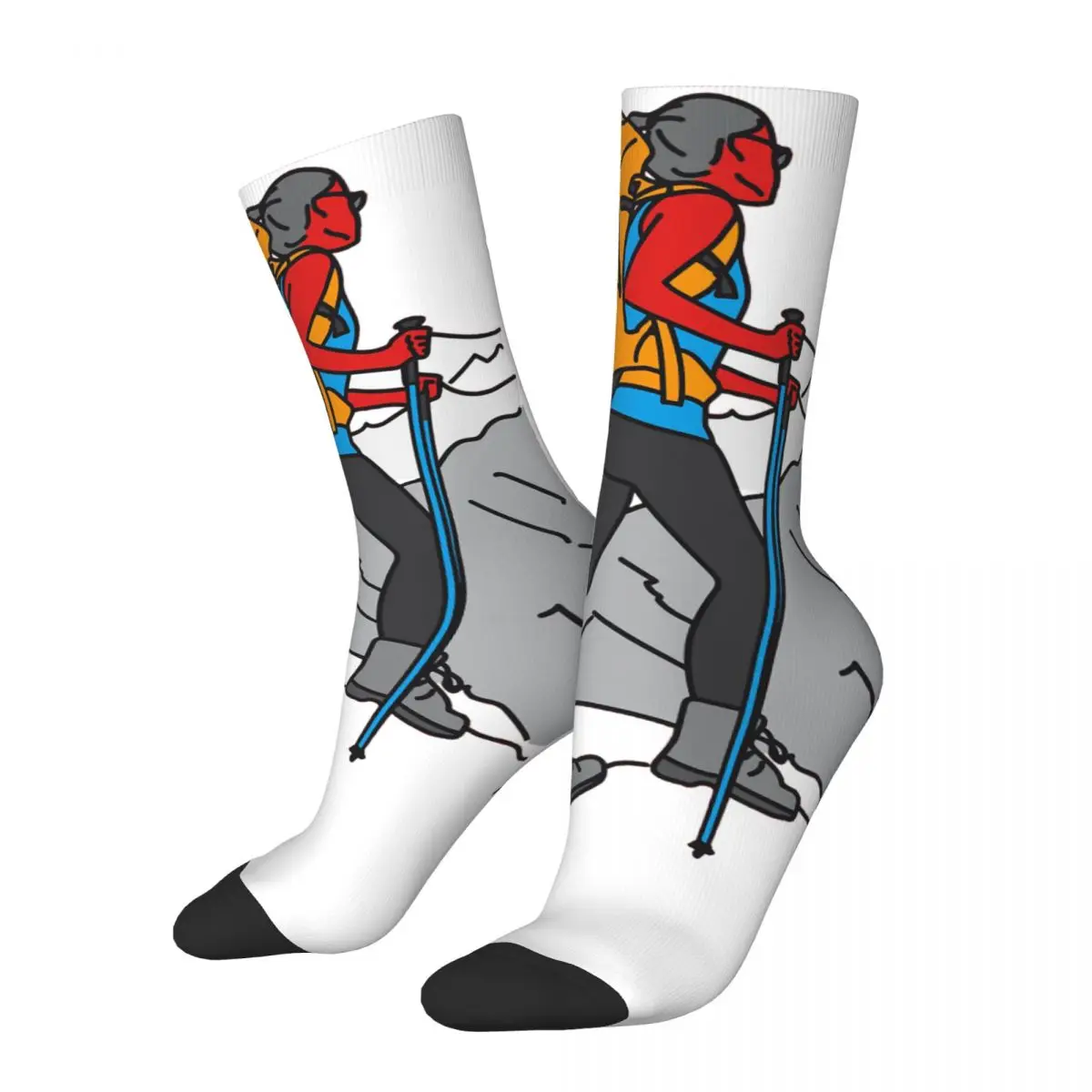 

Носки мужские компрессионные унисекс, бесшовные в стиле ретро, в стиле хип-хоп, для любителей гор, с принтом в стиле Харадзюку