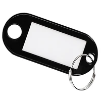10 pcs plastic keychain key fobs luggage id label name cards tags with split ring for baggage key chains key rings