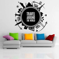 world map attractions travel wall stickers home office travel agency window decoration vacation travel lovers vinyl decals t4