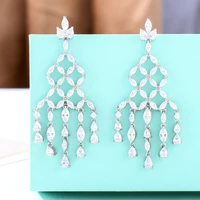 soramoore luxury shiny cz drop earrings for women wedding cubic zirconia jewelry trendy high quality earrings for women