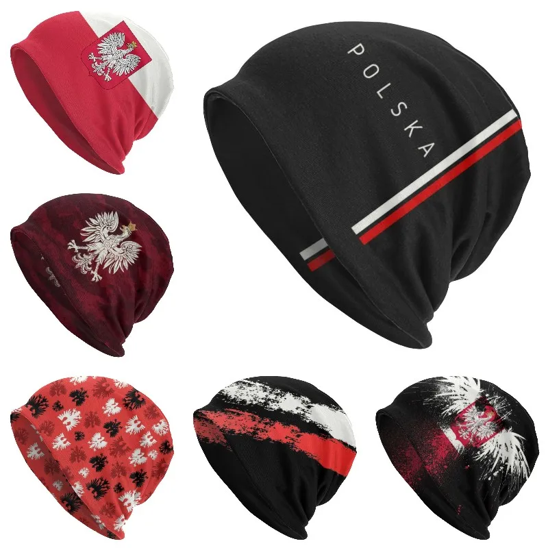 

Poland Flag Skullies Beanies Caps Winter Warm Men Women Knitted Hat Unisex Adult Polska Polish Coat Of Arms Bonnet Hats