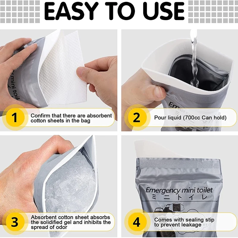 

Аварийный портативный мочеприемник, 20 упаковок, дорожный мочеприемник, унисекс мочеприемник, одноразовый мочеприемник для кемпинга