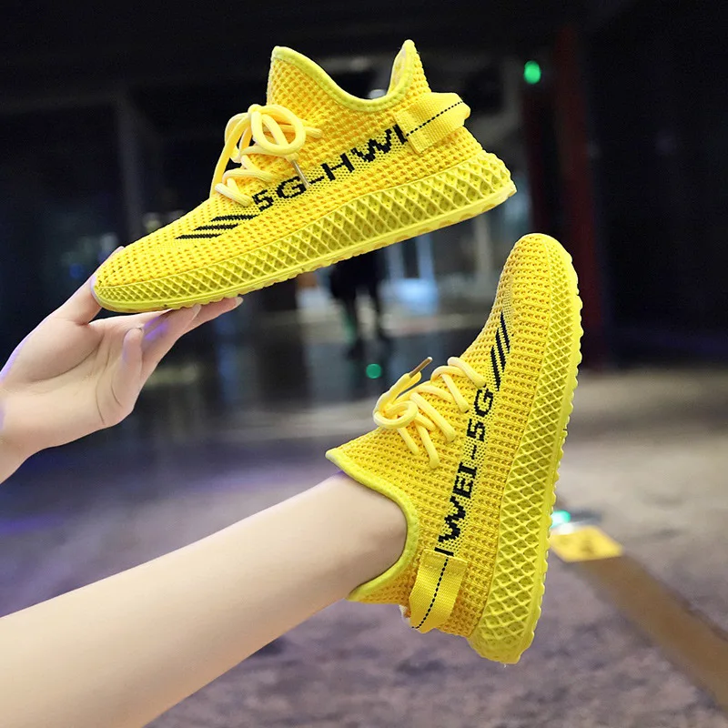 

Breathable Flying Woven Women's Shoes Running Shoes Women's Korean Version of Sports Shoes Women's Socks Shoes Platform Shoes