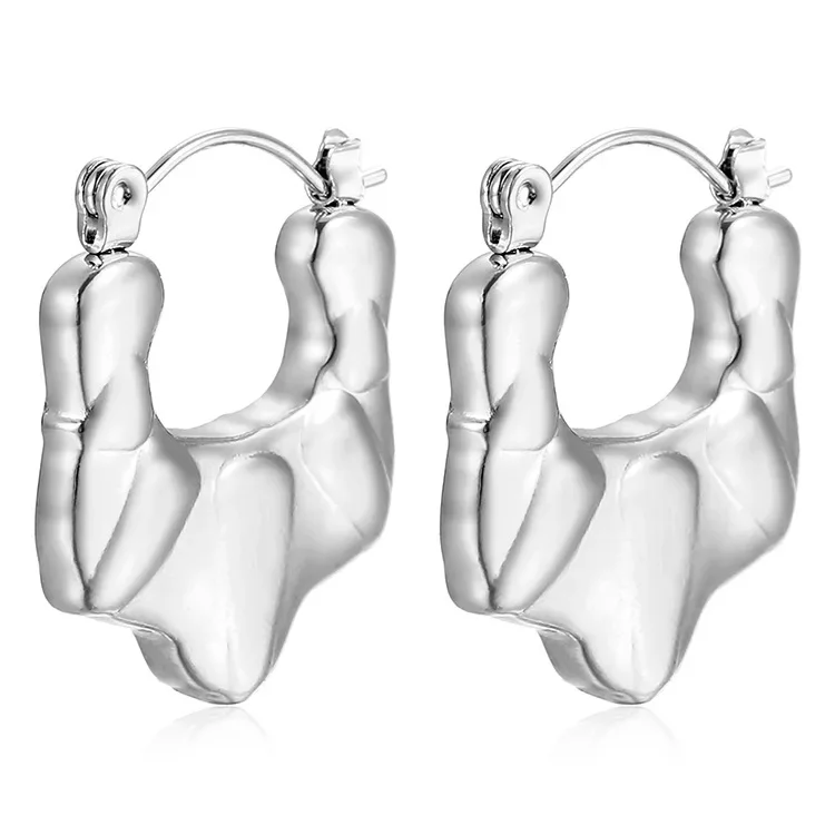 Flyfyp Позолоченные шикарные водонепроницаемые серьги-кольца из нержавеющей стали