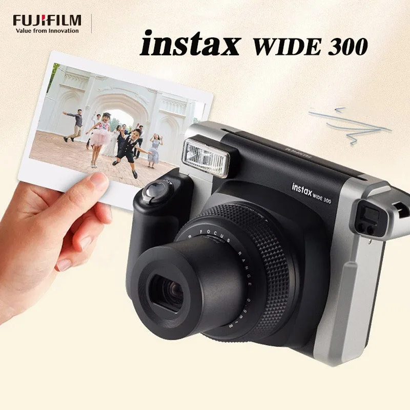 Fujifilm WIDE 300 One-time Imaging Instant Camera 5 Inch Photo Paper White Edge Film Camera Instax Black/White Machine Color