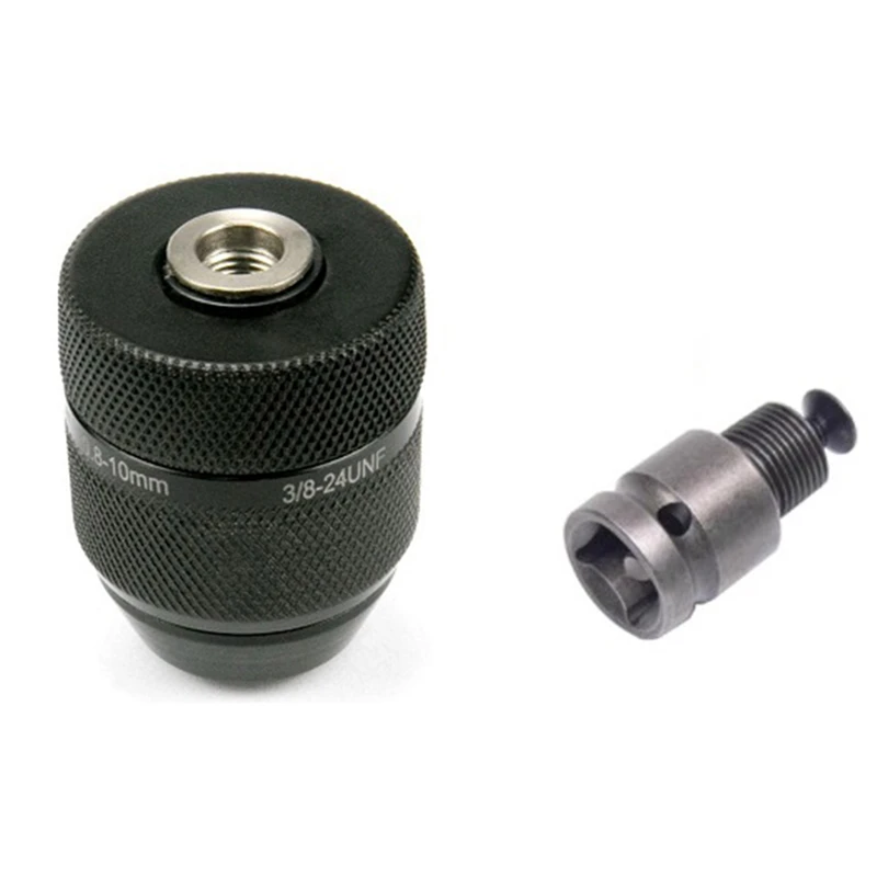

Keyless 0.8-10Mm 3-Jaw 3/8-24UNF Drill Chuck Quick Change Adapter Shank 1/4Inch Hex Square Fit Rotary Hammer