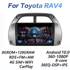 Автомагнитола 8G + 128GROM DSP 2 din Android 8. 0 4G NET, мультимедийный видеоплеер для Toyota RAV4 10,0 2001-2002 WiFi BT carplay
