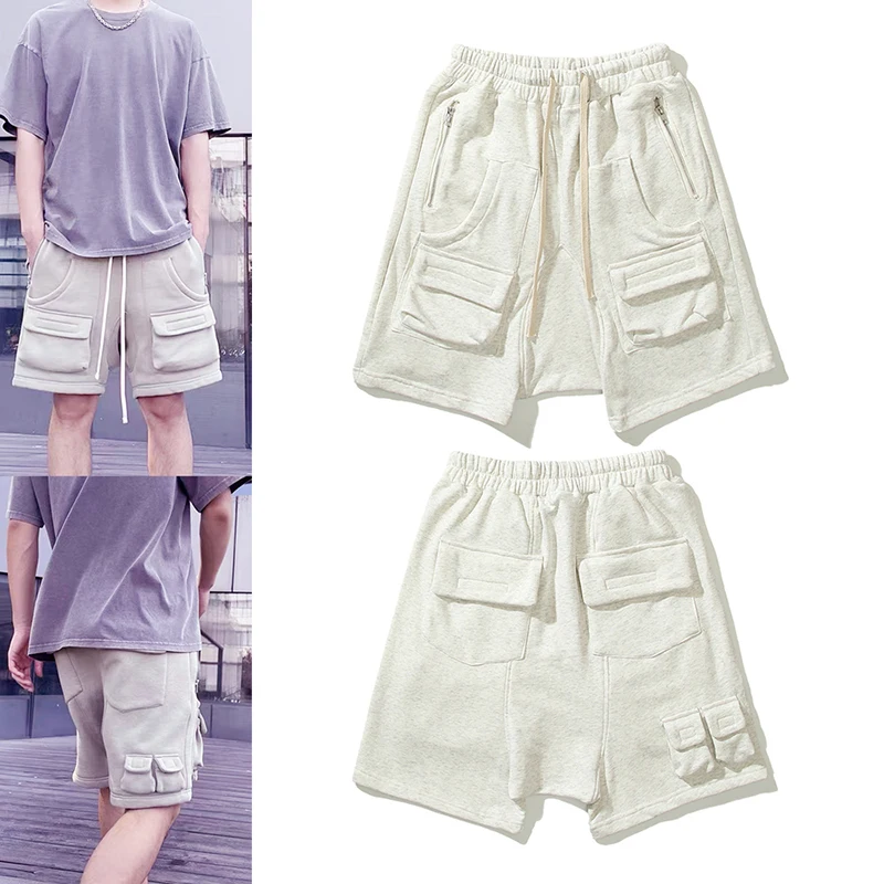 

Short à poches multiples pour hommes, tenue de haute qualité, tenue décontractée, avec cordon de serrage, tendance