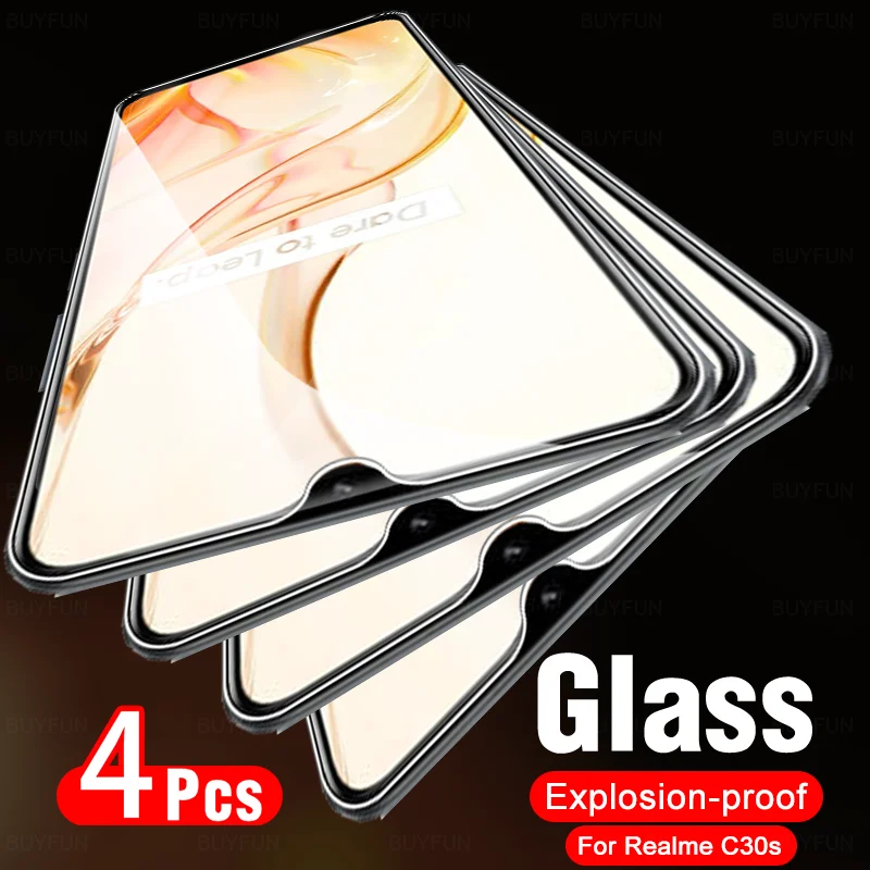 

4 шт. защитное закаленное стекло для Realme C30s C30 C31 C33 C35 4G Realmy C 30 30S 31 33 35 RealmeC30s 6,5 дюймов Защитные пленки для экрана