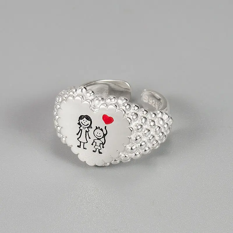 Прямая поставка милые кольца на палец в форме сердца для мамы и ребенка родителя