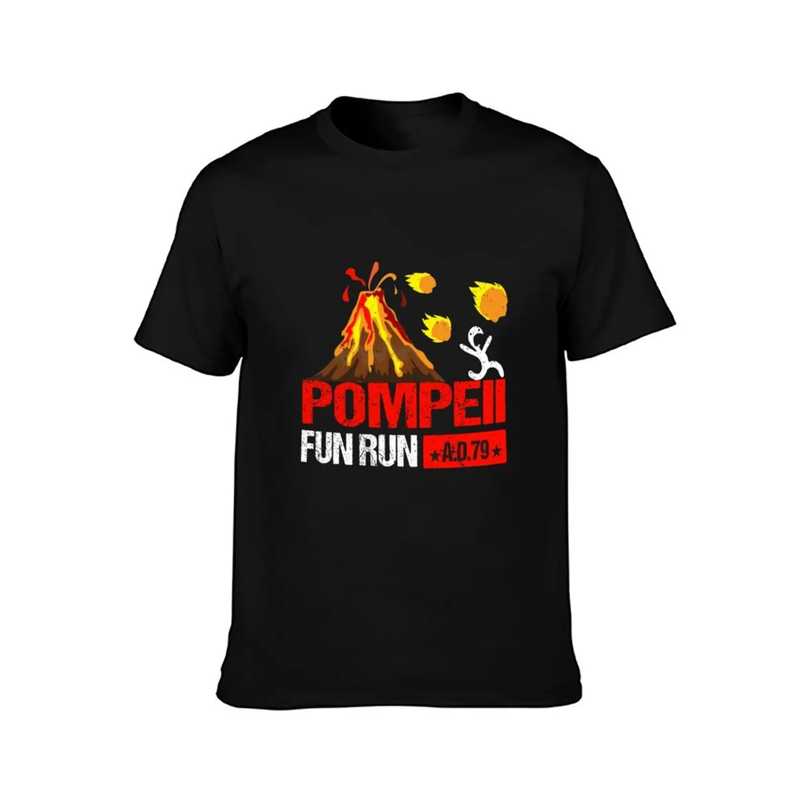 Фото Футболка в стиле ретро Pompeii Fun Run 79 AD с оригинальным принтом, повседневная футболка №2