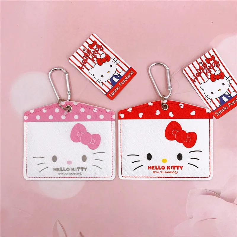 

Kawaii Sanrio Card Cover Hello Kittys Accessories Cute Beauty Cartoon School Bus Card Protective Case Keychain Toys Girls Gift