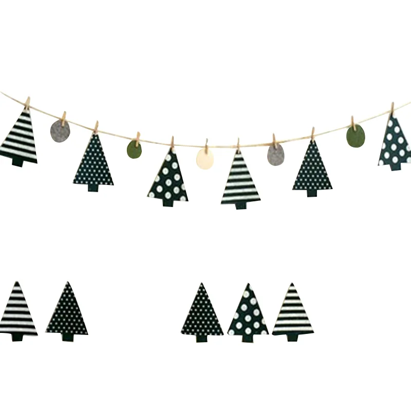 

Little Pine Tree Party Banner Flag Garland Banner with Clips for Party Birthday Party Festival Decoration