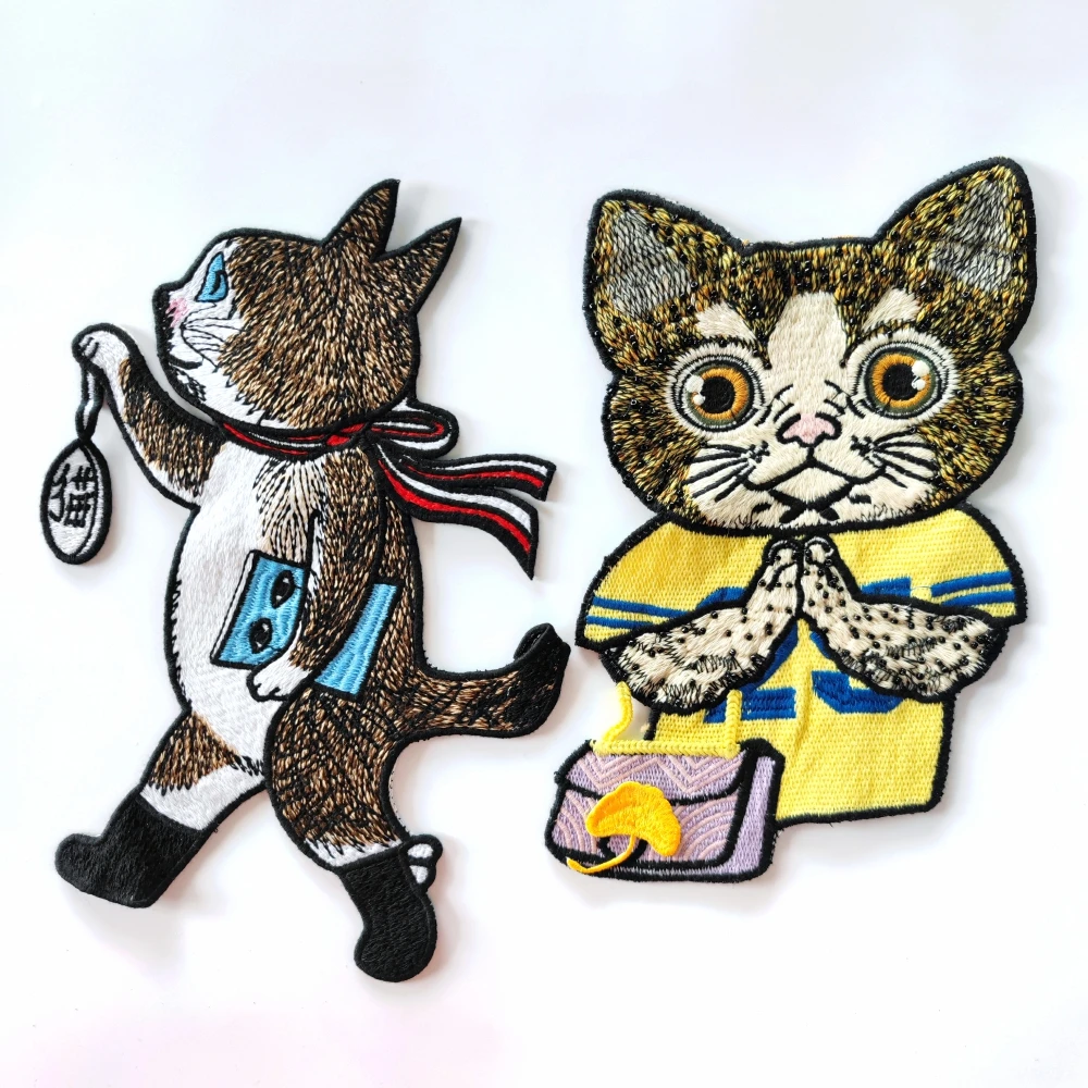 

1 LOT=10 PIECES embroidery new cat badges,sew on cats patches for clothing,cartoon appliques,animal patch DIY KZ225175