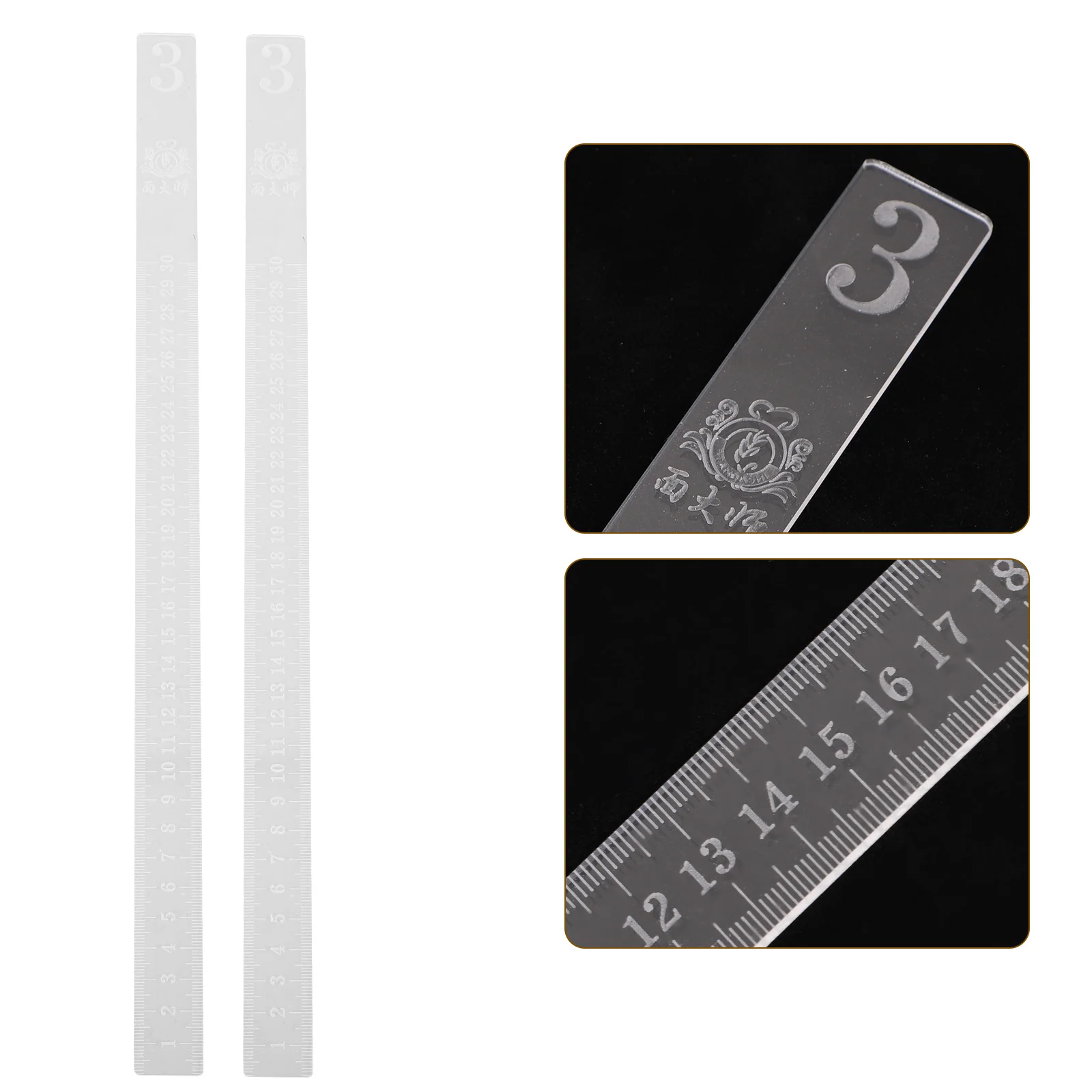 

Cookie Balance Rulers Dough Thickness Measuring Rulers Dough Levelers Rolling Pin Baking Biscuit Leveler Guide Sticks Kit