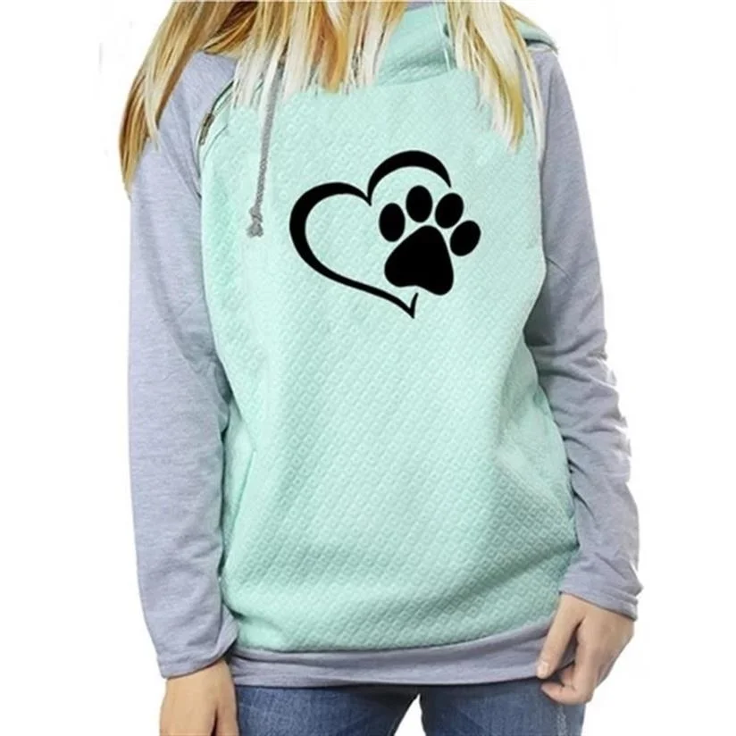 

PAW Print Sweatshirts Femmes Hoodies Women Tops Youth Cute Frauen Casual And For Comfortable 4XL