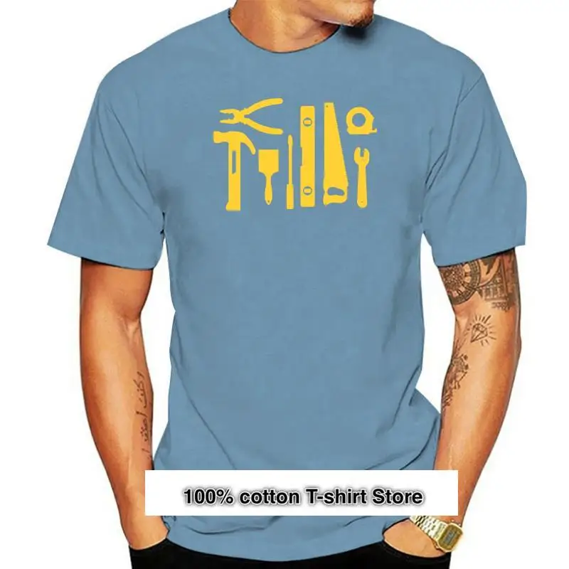 

Camiseta de manga corta de algodón para hombre, camisa con estampado de destornillador, martillo, regla de nivel, nueva