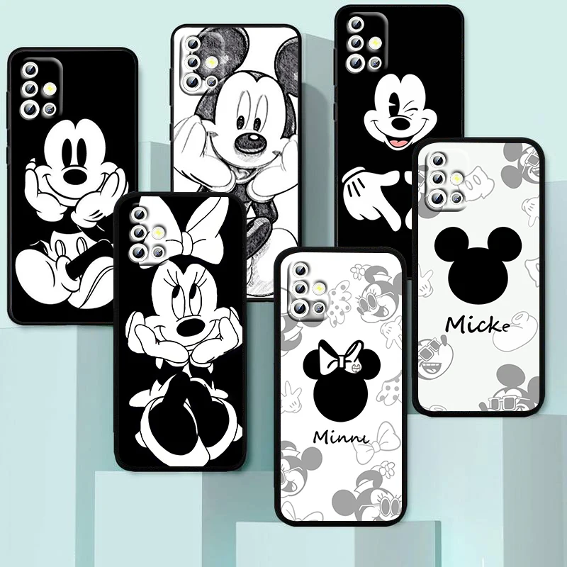 

Disney Fashion Mickey Minnie For Samsung Galaxy A04 A04E A42 A12 A02S A91 A81 A71 A51 A41 A31 A21 A01 Silicone Black Phone Case