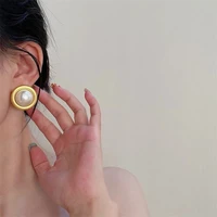 new style trendy cold wind 925 silver needle round pearl retro earrings women earrings trendy 2020 jewelry stud earrings