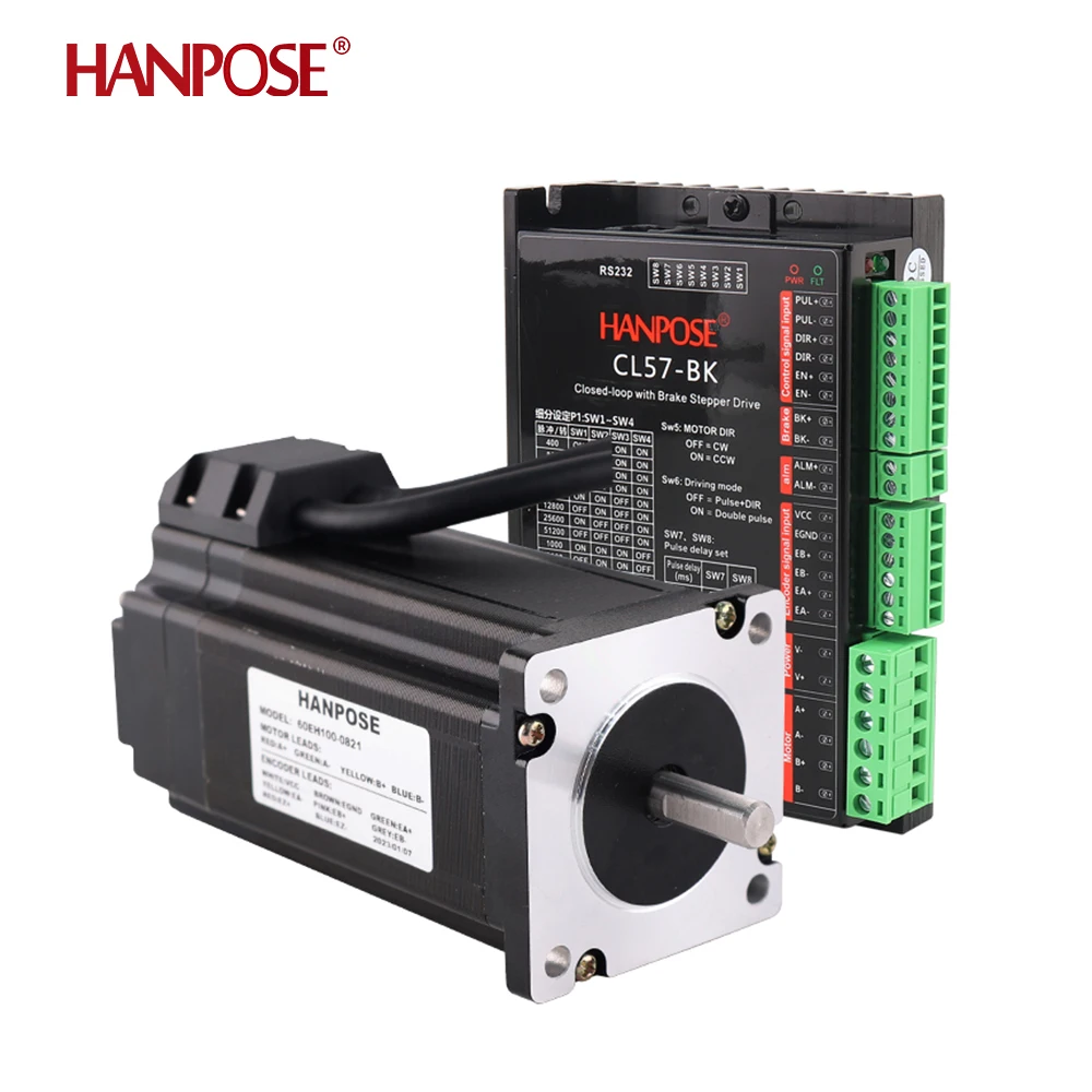 Комплект контроллера шагового двигателя с замкнутым контуром NEMA24 60EH100-821 + CL57-BK