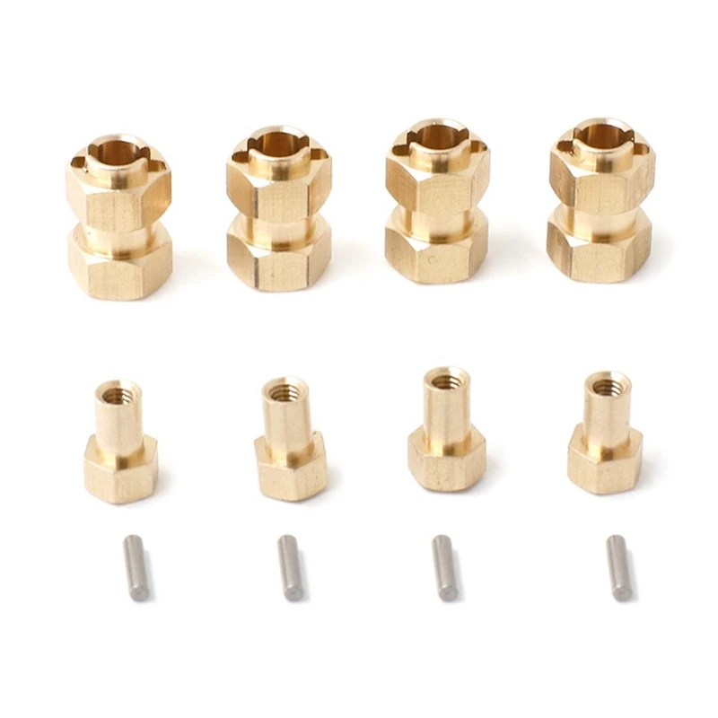 4Pcs Brass Extended Wheel Hex Hub Adapter 9750 For Traxxas TRX4M TRX-4M 1/18 RC Crawler Car Upgrades Parts Accessories