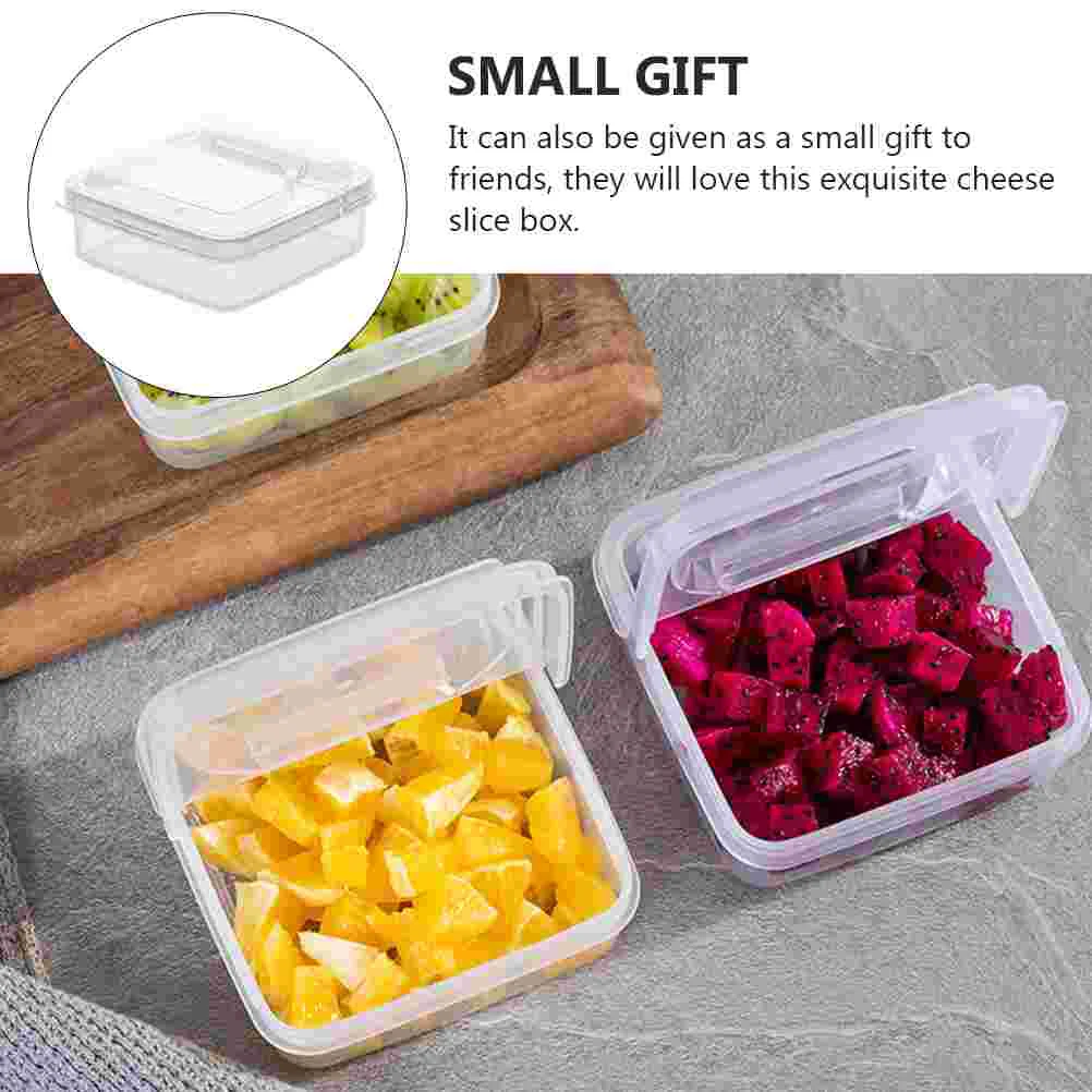 

2pcs Cheese Slice Cases Butter Boxes Food Serving Dishes Fresh-keeping Cases
