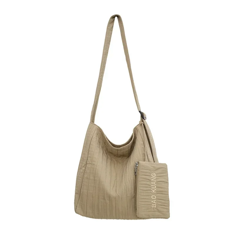 Простые сумки-тоут большой вместимости однотонные нейлоновые сумки 2024 лидер