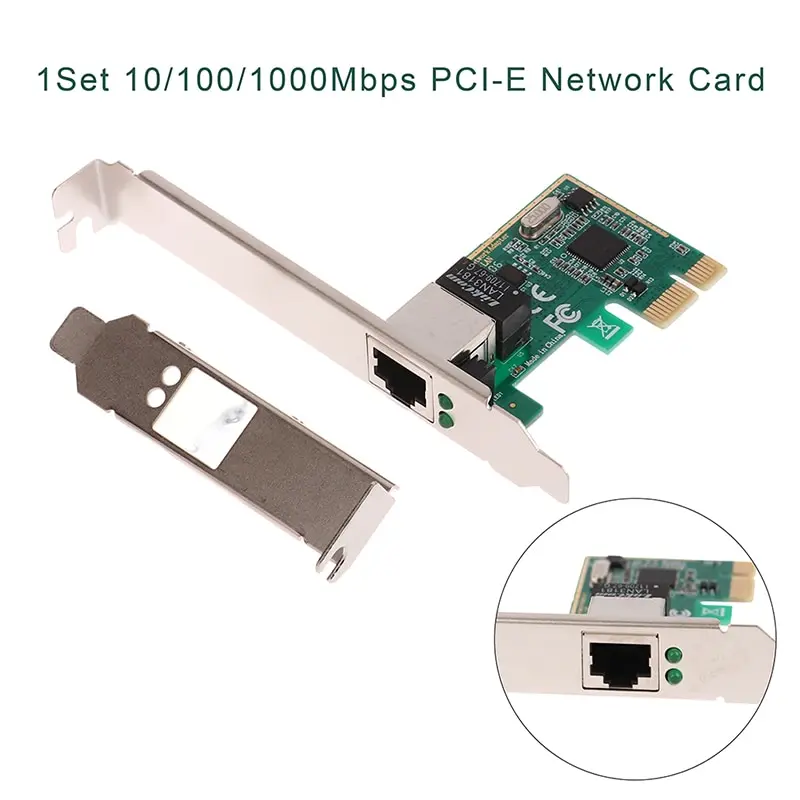 1Set 10/100/1000Mbps Gigabit Ethernet PCI Express PCI-E Network Card RJ-45 LAN Adapter Converter Network Controller