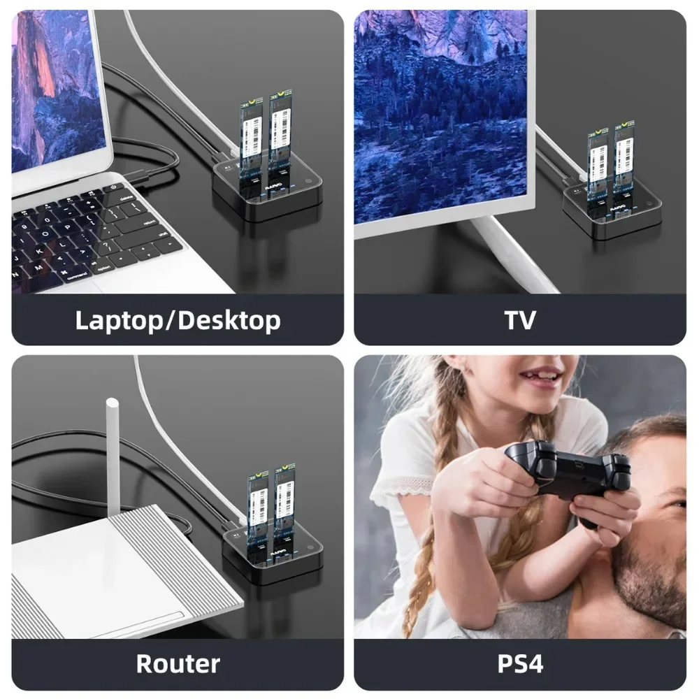 Фото MAIWO M.2 SATA NGFF SSD Док-станция Offline Clone M.2 Чехол USB3.1 Type-C M2 Чехол для внешнего жесткого диска для ПК, ноутбука №5