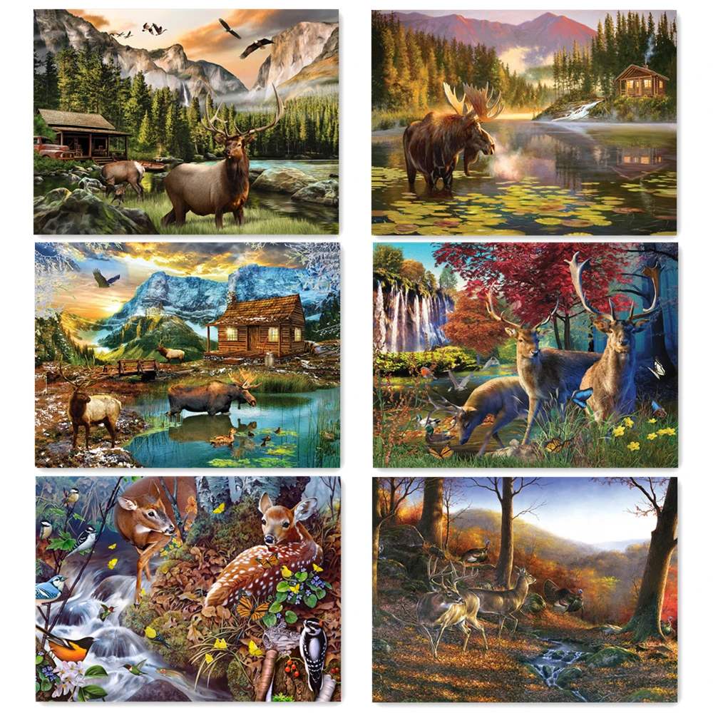 

Landscape Deers DIY 5D Diamond Painting Full Drill Square Round Embroidery Mosaic Art Picture Of Rhinestones Home Decor Gifts