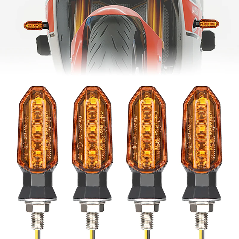 

Мотоциклетные светодиодные поворотники 8 мм, миниатюрные мигающие фонари для Honda CBR500R, CBR650F, CB500X, CRF250L, MSX125, 12В, мотоиндикаторы