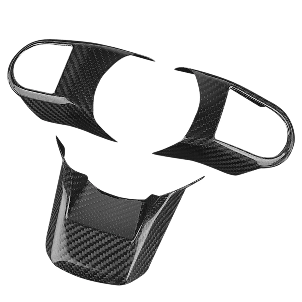 

3Pcs Car Carbon Fiber Steering Wheel Panel Cover Trim Decoration Frame Sticker for MINI Cooper F55 F56 F57 2021 2022 B