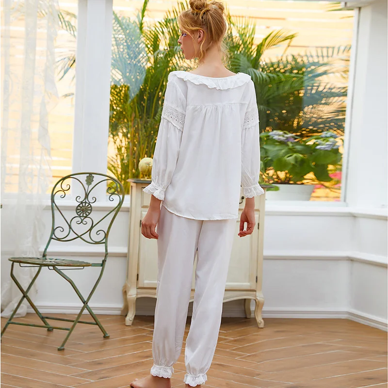 New products in autumn 2022 Romantic lace court style home suit Women's pajamas and long sleeved trousers