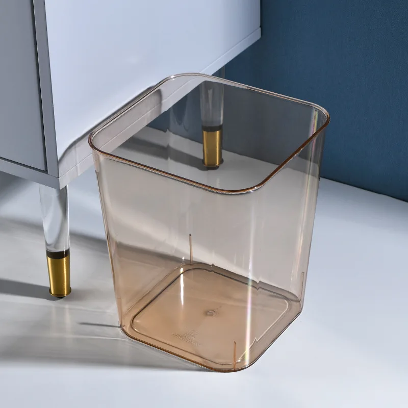 

New Storage Kitchen Trash Bins Bathroom Dumpster Paper Basket Garbage Bin Toilet Bucket Transparent Household Kitchen Utilities