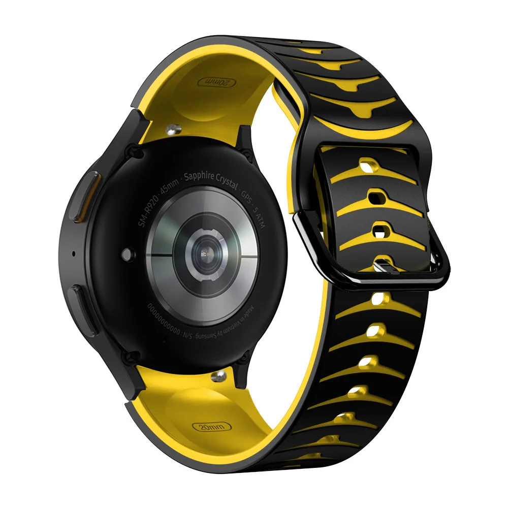 Фото Силиконовый ремешок для Samsung Galaxy Watch 4/5/5 Pro/45 мм/44 мм/40 мм, браслет для смарт-часов Galaxy watch 4 classic 46 мм, 20 мм №2